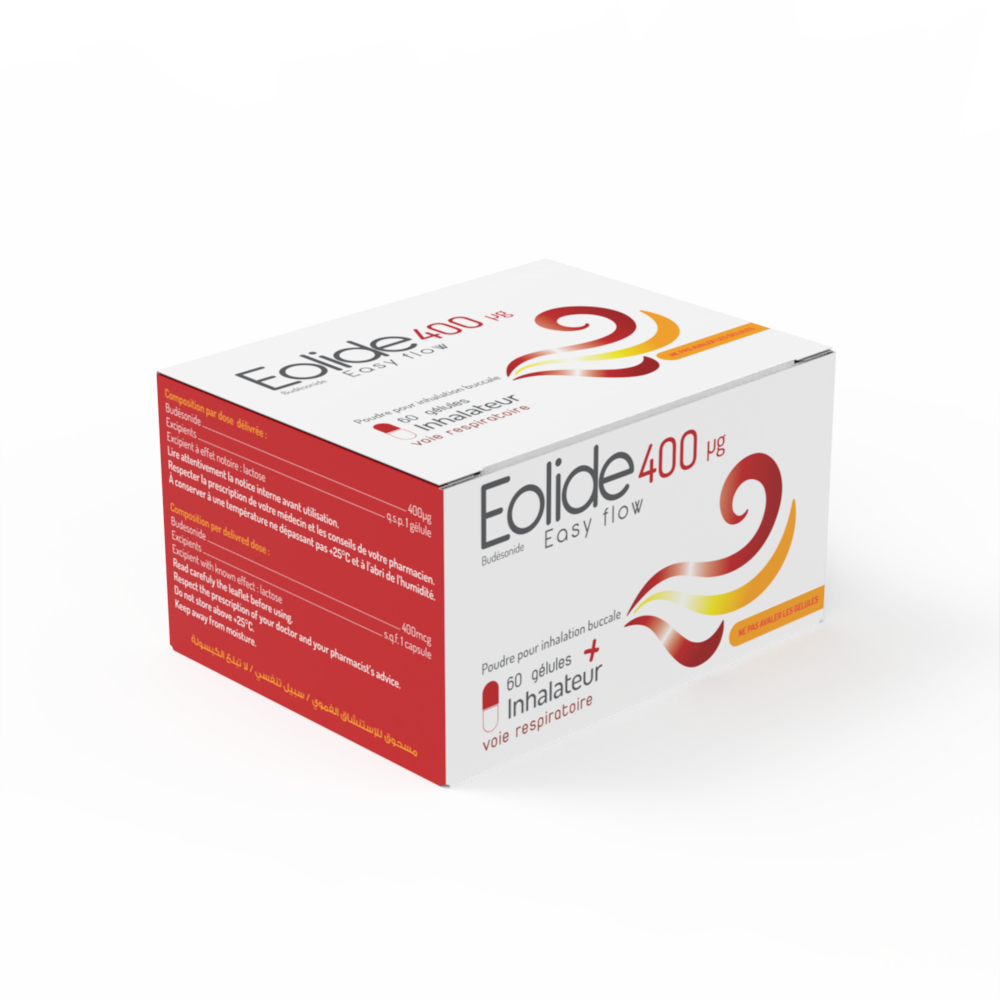 EOLIDE EASY FLOW 400 mcg Poudre pour inhalation buccale Boîte de 60 Gélules inhalateur